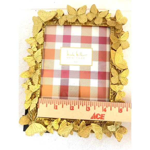 Nicole Miller Butterfly Photo Frame 5 x 7 Vertical Horizontal Gold Resin Gift - Picture 9 of 11